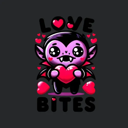 Love Bites Adorable Vampire Heart Whimsical And