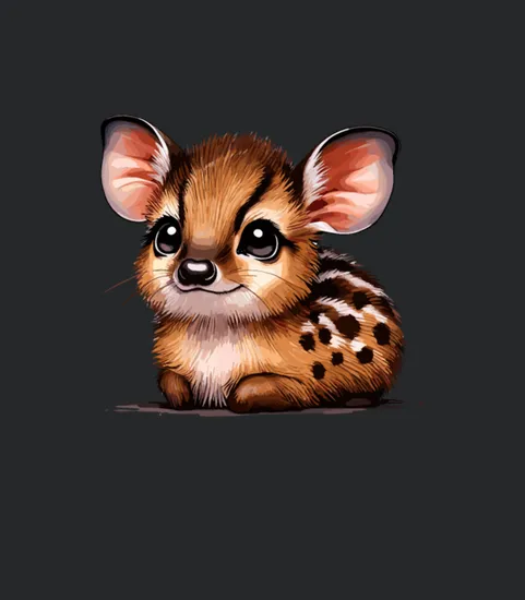Cute Pudu Deer South America Cartoon Deer Nature