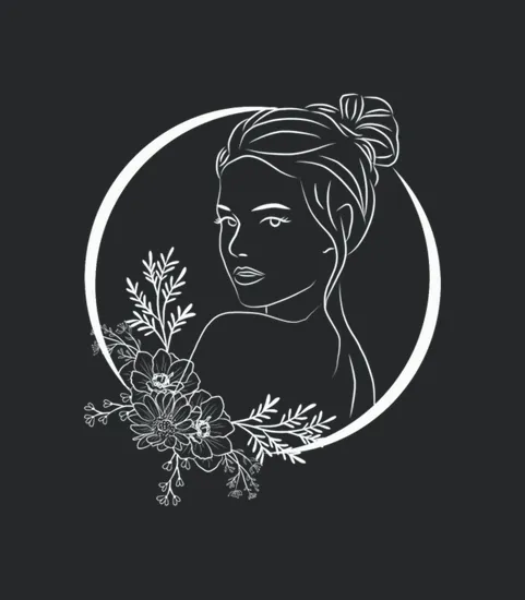 Floral Frame With Women Face