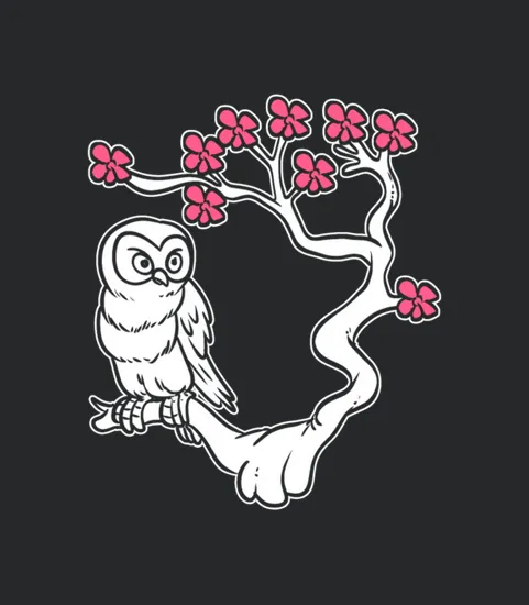 Owl Cherry Blossom Animal Trainers Gift