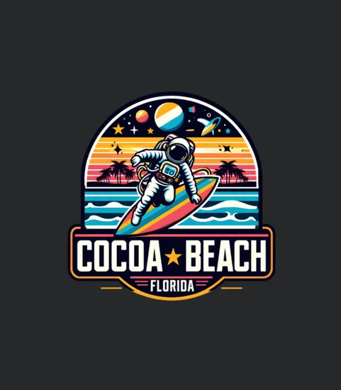 Retro Cocoa Beach Florida Alien Surfing Tee