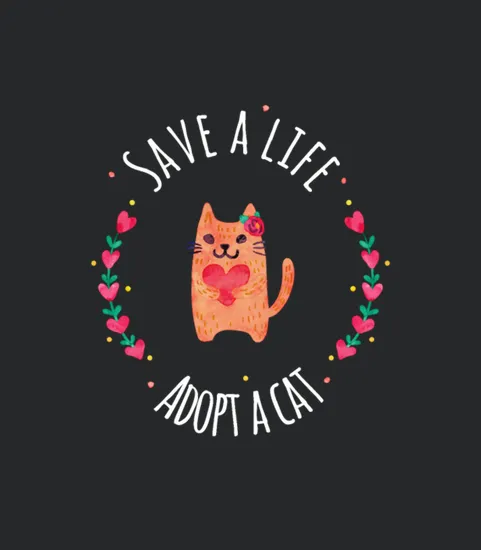Save A Life Adopt A Cat Circle Funny Cute Cat Gift