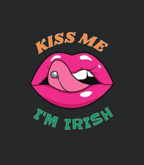 Kiss Me I M Irish Lips Tongue Piercing