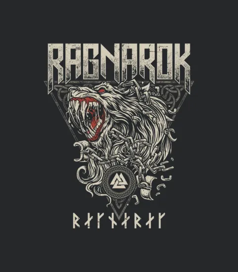 Norse Ragnarok Fenrir Wolf Viking Pagan Mythology