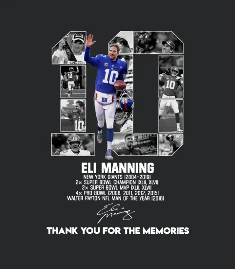 10 Eli Manning Thank You For The Memories Signature Sht