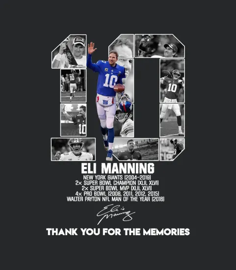10 Eli Manning Thank You For The Memories Signature