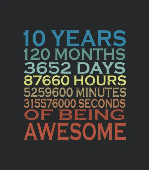 10 Years Old Birthday Vintage