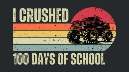 100 Days Of School Monster Truck For Boys And Kids