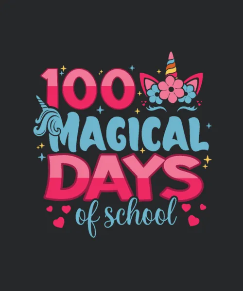 100 Magical Days Of School Unicorn Fantasy Lover