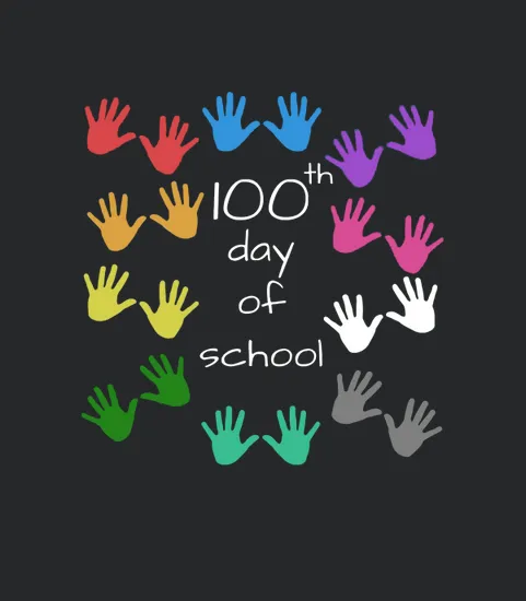 100th Day Of School 100 Days Celebration 1jp Black
