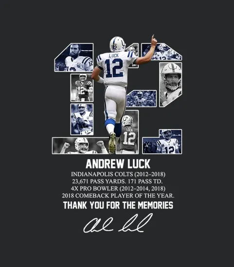 12 Andrew Luck 1989 Thank You For The Memories Signatures
