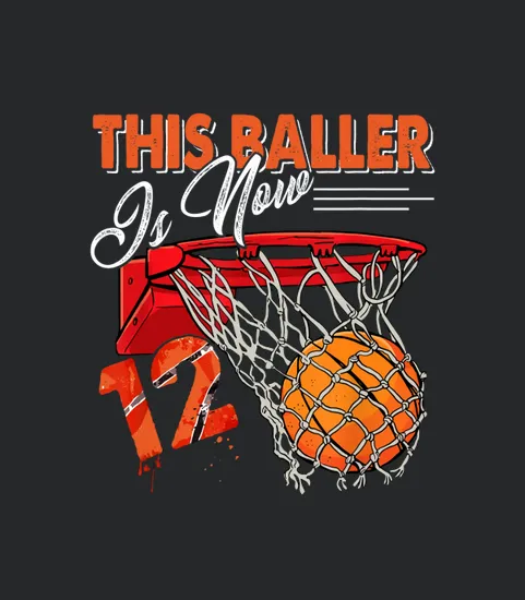 12th Birthday Basketball Funny 12 Years Old Kids Gift