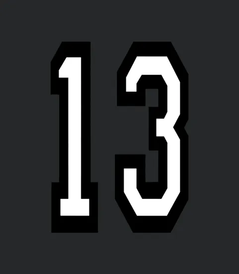 13 Team Sports Number 13 Thirteen Thirteenth One Three Competition Unlucky Luck