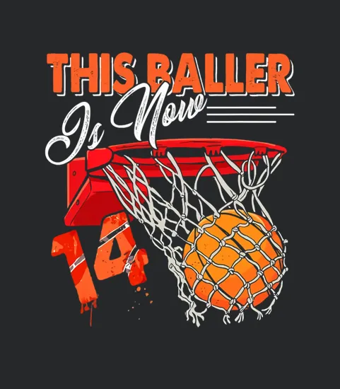 14th Birthday Basketball Funny 14 Years Old Gift