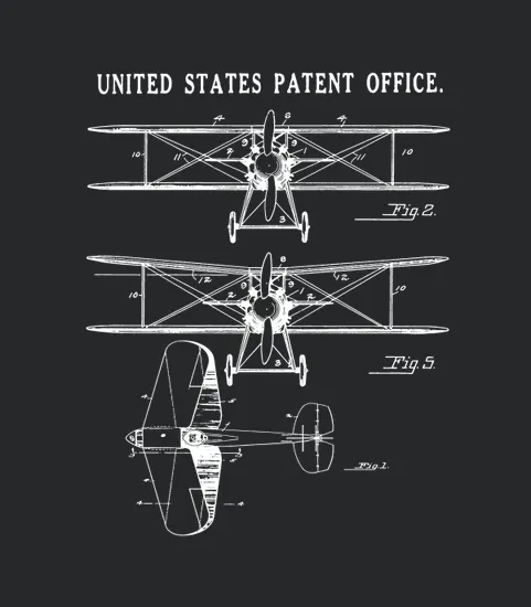 1929 Biplane Patent Airplane Pilot Aviation
