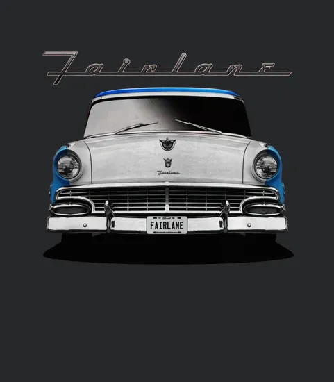 1956 Ford Fairlane Front Blue White