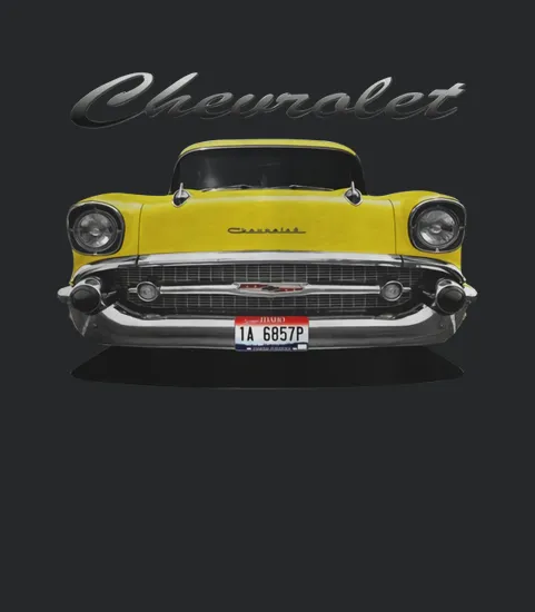 1957 Chvy Bel Front Yellow