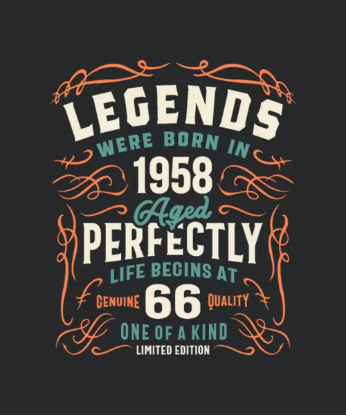 1958 66th Birthday Gifts 66 Year Old Men Women