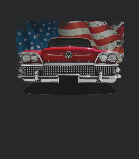 1958 Buick Front Rote Us Flagge