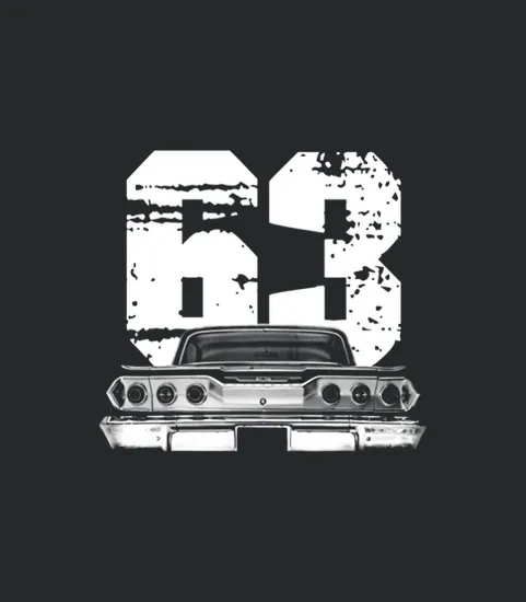 1963 Chevy Impala Back View With Year Silhouette