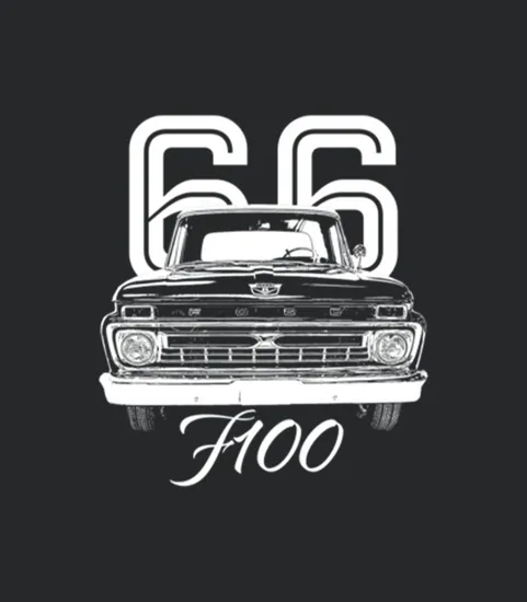 1966 F100 Grill View With Year And Model Name Charcoal Grey