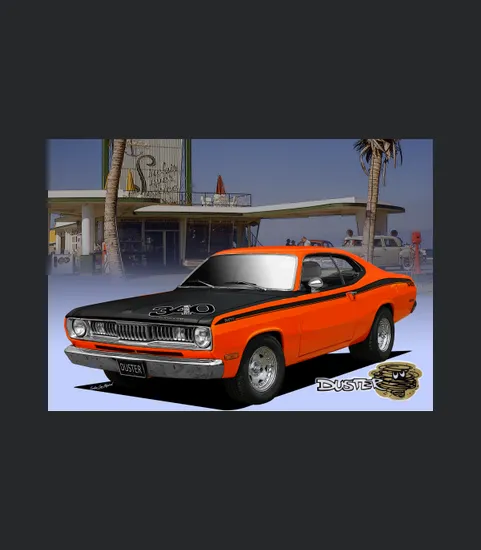 1970 74 Duster Poster Orange 3