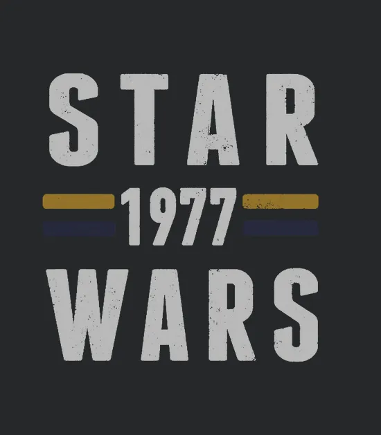 1977 Vintage Collegiate Retro Graphic Star Wars