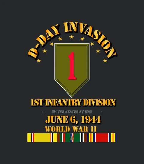1st Infantry Div D Day W Svc Ribbons
