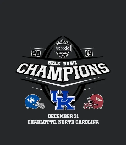 2019 Belk Bowl Champions Kentucky Wildcat Vs Virginia Tech Hokies