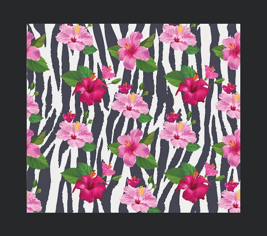 20oz Skinny Tumbler Hibiscus Zebra