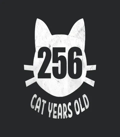256 Cat Years Old Funny 60th Birthday Gag Gift