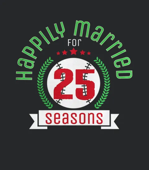 25th Wedding Anniversary Funny Baseball Couple Gift