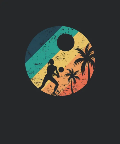 Beach Volleyball On The Beach Under Palm Trees