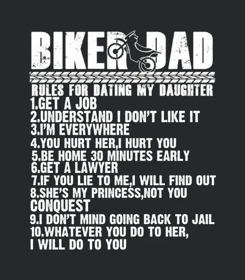 Biker Dad Rules For Dating My Daughter T Black Youth B077s2m9k2 1