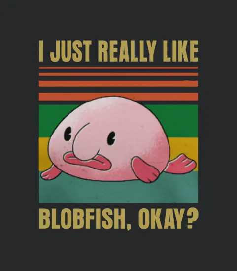 Blobfish Blobby Fishing Retro Vintage