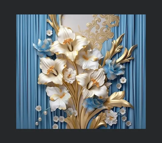 Blue Lily Flower Tumbler