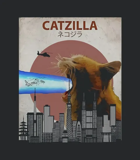 Catzilla Funny Cat Nettes Geschenk Fur Katzenliebhaber