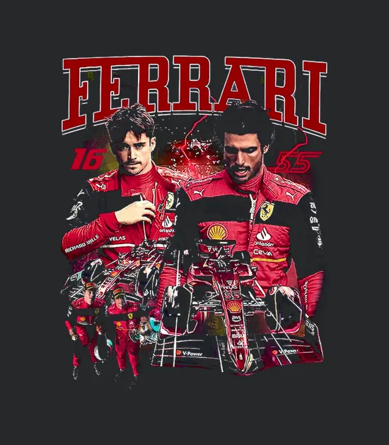 Charles Leclerc Carlos Sainz Racing 90s Vintage Formula 1