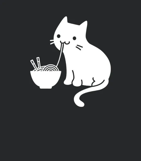 Cute Cat Eating Ramen Instant Ramen Cup Ramen Noodles Japan
