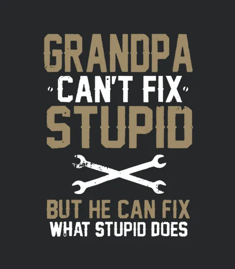 Grandpa Cant Fix Stupid But He Can Fix What Stupid Does