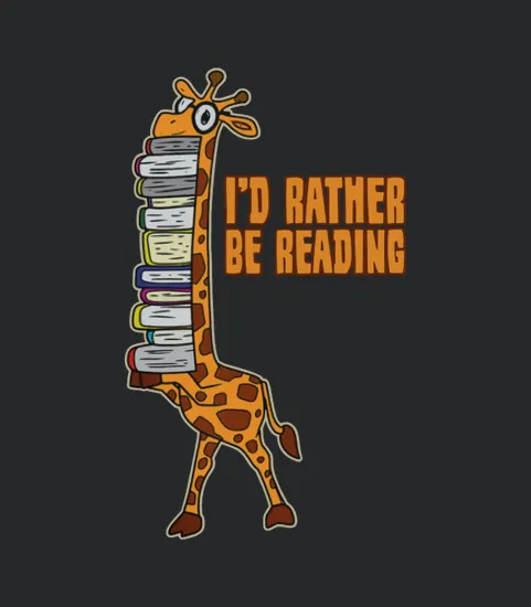 Id Rather Be Reading Funny Giraffe Book Lover Gift
