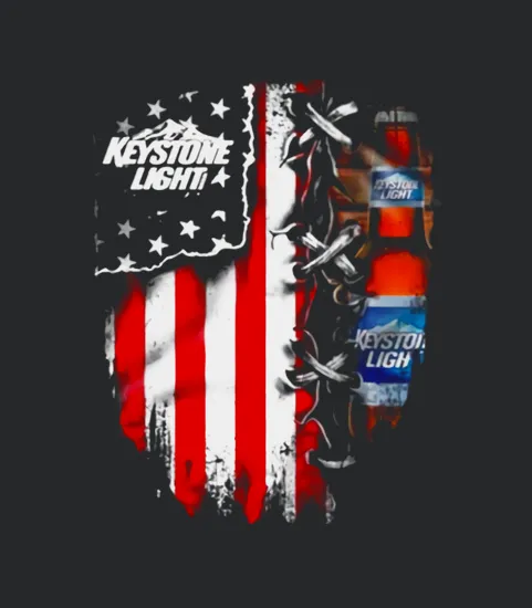 Keystone Light Beer Inside American Flag