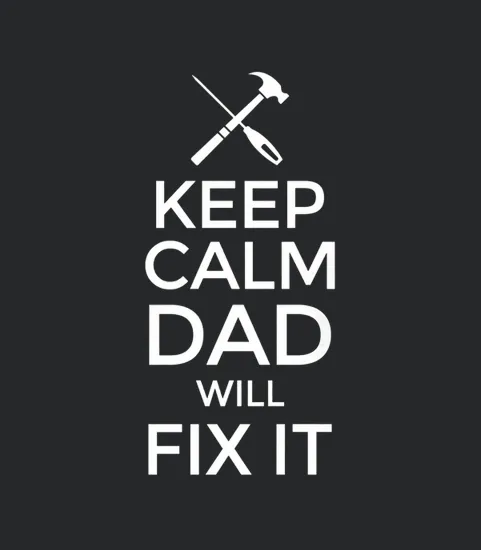 Mens Keep Calm Dad Will Fix It Fathers Day Tools Handyman Tee