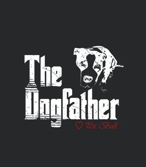 Mens The Dogfather Pit Bull Dog Tee Fathers Day
