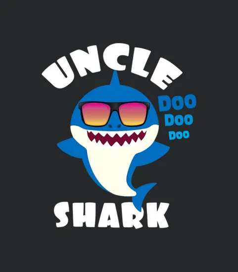 Mens Uncle Shark Gift Cute Baby Shark
