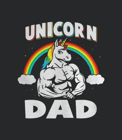Mens Unicorn Dad T Rainbow Unicorns Gift