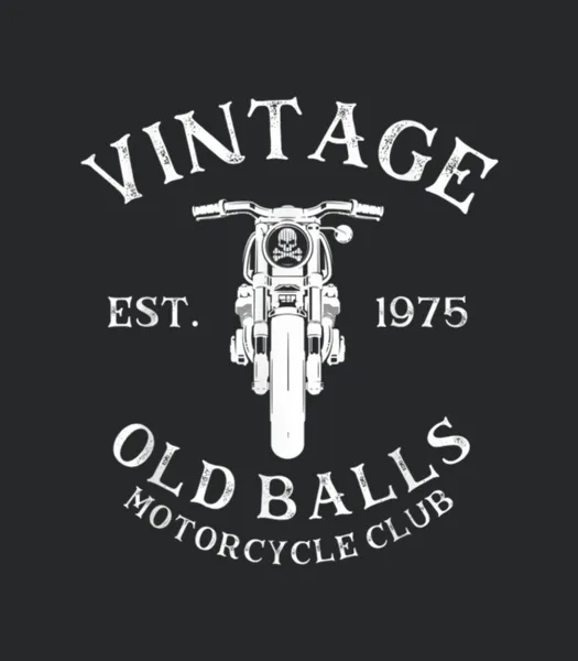 Mens Vintage 45th Birthday Est 1975 Old Balls Moto