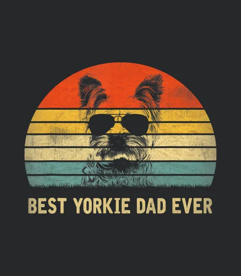 Mens Vintage Best Yorkie Dad Ever Fathers Day Gifts For Lover