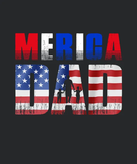 Merica Dad 4th July Graphic