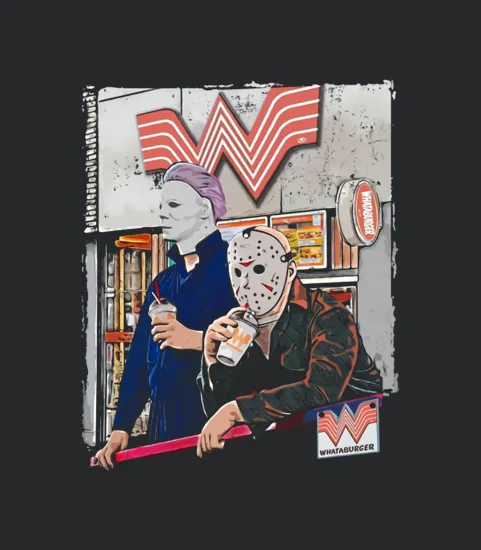 Michael Myers And Jason Voorhees Drinking Whataburger